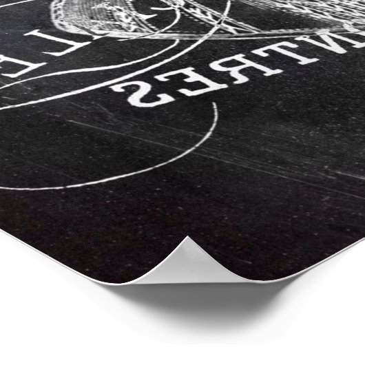 Retro-Chalkboard-Skripte viktorianische Dessous-Ko Poster (Ecke)