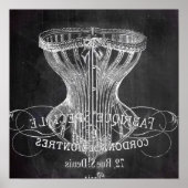 Retro-Chalkboard-Skripte viktorianische Dessous-Ko Poster (Vorne)