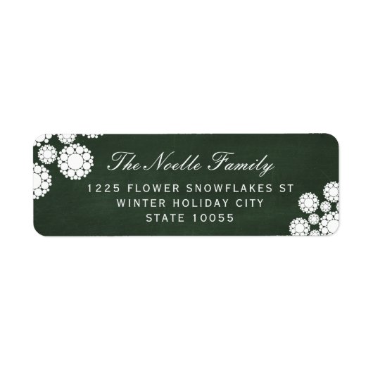 Retro Chalkboard Snowflakes Blume Feiertag Anschri (Vorne)