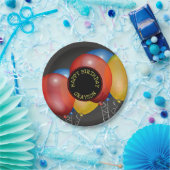 Retro Chalkboard und Balloons glücklich zum Geburt Pappteller (Party)