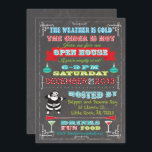 Retro Chalkboard Weihnachten Party Einladung<br><div class="desc">Lade deine frechen oder netten Freunde zu diesem phantastischen Weihnachtsfest-Party mit einer Vintagen Weihnachtsfeier ein,  hängende Ornamente,  lustige Typografie,  alles auf einem Kreideboden. Also essen,  trinken und mit der phantastischen Einladung fröhlich sein.</div>