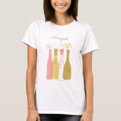 Retro Champagne Girls Night Out Niedlich Personali T-Shirt (Vorderseite)