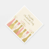 Retro Champagne Glam 1960er Junggeselinnen-Abschie Serviette (Ecke)