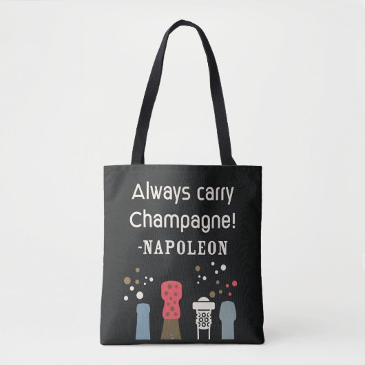 Retro Champagne Napoleon Zitat Niedlich Französisc Tasche (Vorderseite)