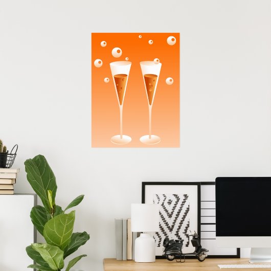 Retro Champagne Poster (Heimbüro)