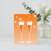 Retro Champagne Postkarte (Stehend Vorderseite)