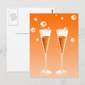 Retro Champagne Postkarte (Vorne/Hinten)
