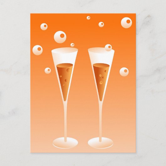 Retro Champagne Postkarte (Vorderseite)