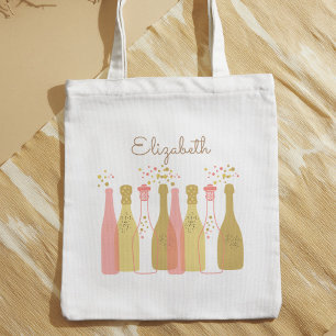 Retro Champagnerflaschen Personalisierte Retro 196 Tragetasche