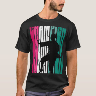 Retro Champion der Karate Silhouette farbenfroh Aq T-Shirt