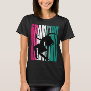 Retro Champion of Dance Silhouette farbenfroh Aqua T-Shirt