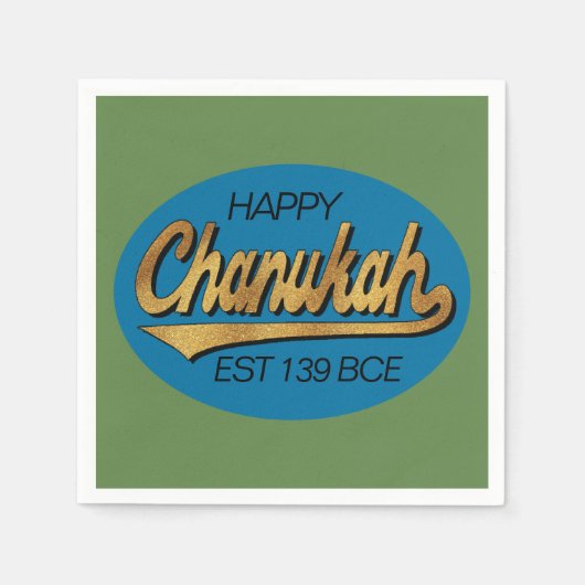 Retro Chanukkah 139 BCE Funny Blue N Green Design Serviette (Vorderseite)