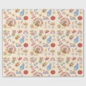 Retro-Charakter-Muster-Wrap-Papier Geschenkpapier (Flach)