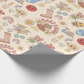 Retro-Charakter-Muster-Wrap-Papier Geschenkpapier (Ecke)