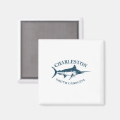 Retro Charleston South Carolina Vintager Angelplat Magnet (Vorderseite/Rückseite)