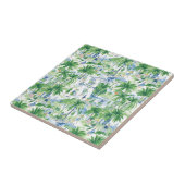 Retro Charleston Summer Pattern | Monogramm Fliese (Seite)