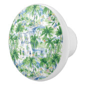 Retro Charleston Summer Pattern | Monogramm Keramikknauf (Rechts)