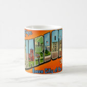 Retro Charlotte NC Postkarte Kaffeetasse (Mittel)