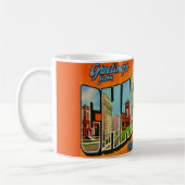 Retro Charlotte NC Postkarte Kaffeetasse (Links)