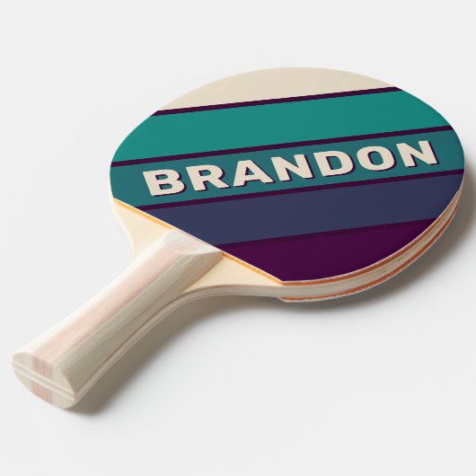 Retro Charlotte Rainbow Bold mit Name Tischtennis Schläger (Vorderseite)