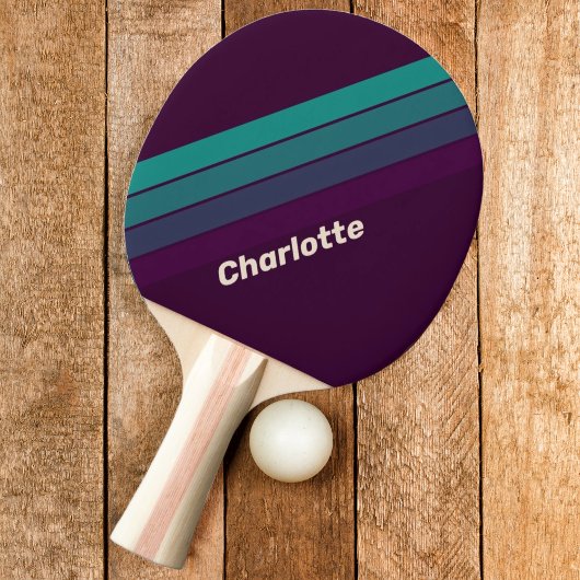 Retro Charlotte Rainbow mit Name Tischtennis Schläger