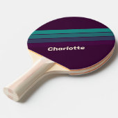 Retro Charlotte Rainbow mit Name Tischtennis Schläger (Vorderseite)