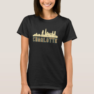 Retro Charlotte Skyline Vintages Stadtbild Charlot T-Shirt