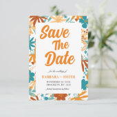 Retro Charm Abstrakt Bright Bold Wildblume Save The Date (Stehend Vorderseite)