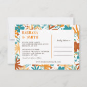 Retro Charm Abstrakt Bright Bold Wildblume Save The Date (Rückseite)