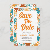 Retro Charm Abstrakt Bright Bold Wildblume Save The Date (Vorne/Hinten)