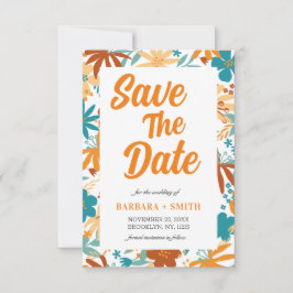 Retro Charm Abstrakt Bright Bold Wildblume Save The Date