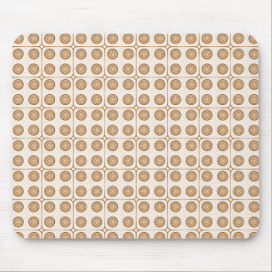 Retro Charm Circles Mousepad, Gold Mousepad