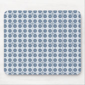 Retro Charm Circles Mousepad, Navy Blue Mousepad (Vorne)