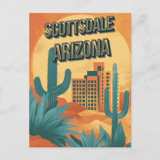 Retro Charm of Scottsdale - Vintages Arizona Postkarte (Vorderseite)