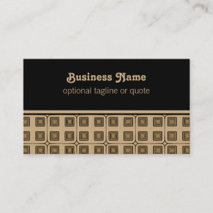 Retro Charm Squares Business Card, Gold Visitenkarte