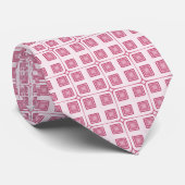 Retro Charm Squares Krawatte, rosa Krawatte (Gerollt)