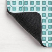 Retro Charm Squares Mousepad, Aquamarin Mousepad (Ecke)