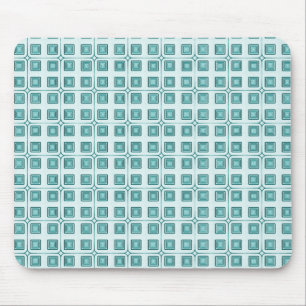 Retro Charm Squares Mousepad, Aquamarin Mousepad