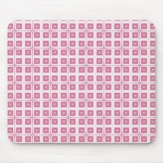 Retro Charm Squares Mousepad, Magenta Mousepad (Vorne)