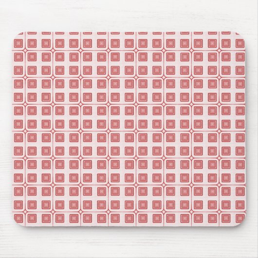Retro Charm Squares Mousepad, rot Mousepad (Vorne)