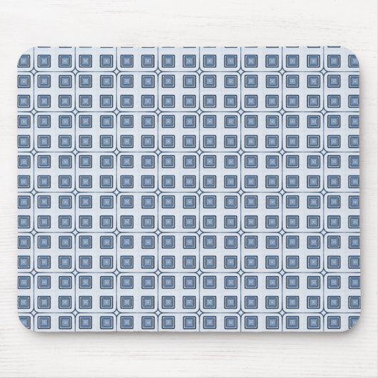 Retro Charm Squares Mousepade, Navy Blue Mousepad (Vorne)