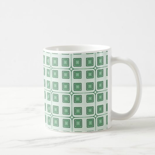 Retro Charm Squares Tasse, dunkelgrün Kaffeetasse (Rechts)