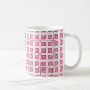 Retro Charm Squares Tasse, Magenta Kaffeetasse