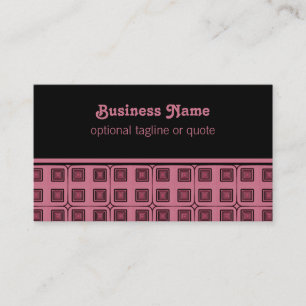 Retro Charm Squares Visitenkarte, rosa Visitenkarte