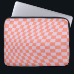 Retro Check Pattern Lilac And Orange Checkerboard Laptopschutzhülle<br><div class="desc">Retro Checkered pattern – lilac and orange twisted check / wavy and warped checkerboard.</div>