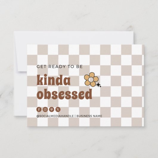 Retro Checked Candle Care Dankeskarte (Vorderseite)