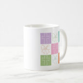 Retro Checked Christlich Cross Coquette Bogen Kaffeetasse (VorderseiteRechts)