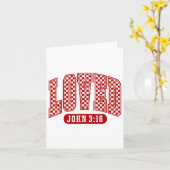 Retro Checked Christlich Valentines Loved 3_16 Karte (Gelbe Blume)