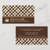 Retro Checked Coffee Bar Visitenkarte (Vorne/Hinten)