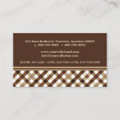 Retro Checked Coffee Bar Visitenkarte (Rückseite)